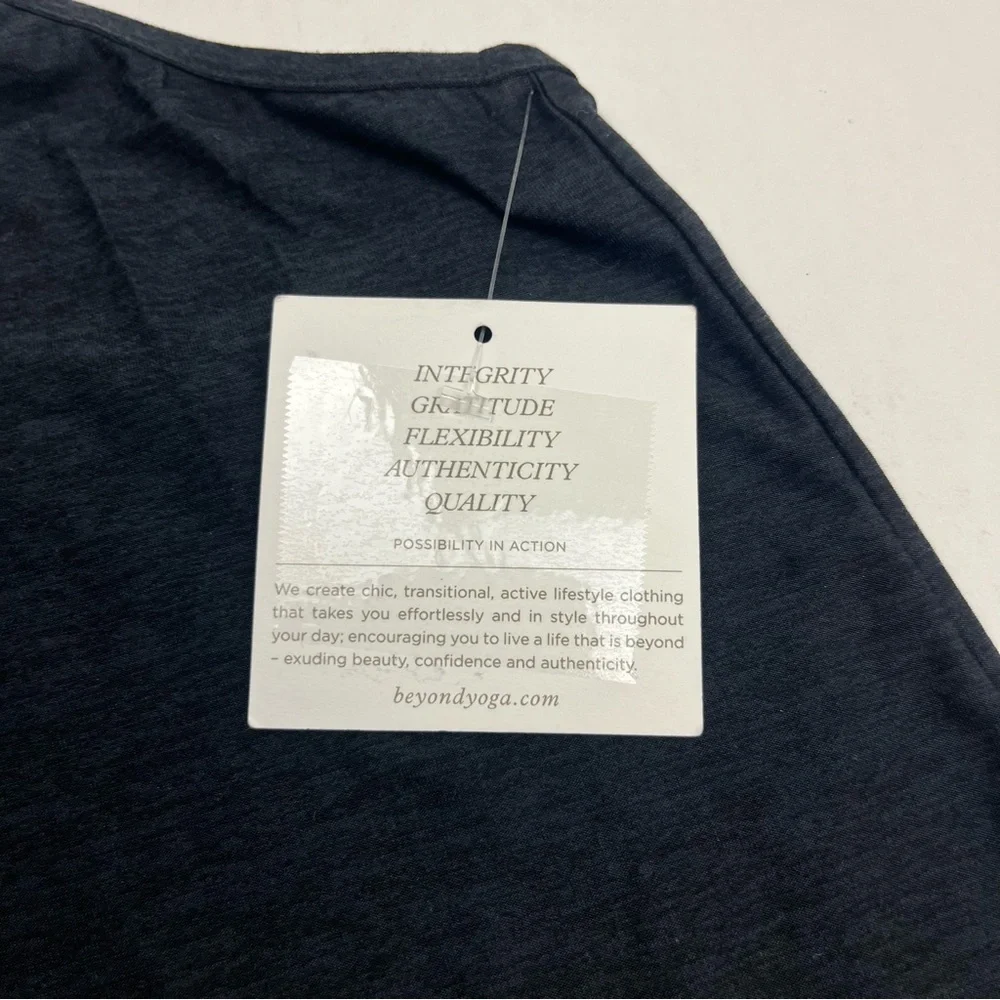 Beyond Yoga Featherweight Drift Away Sleep Tank Spacedye Black Grey‎ Large NEW - Picture 4 of 10